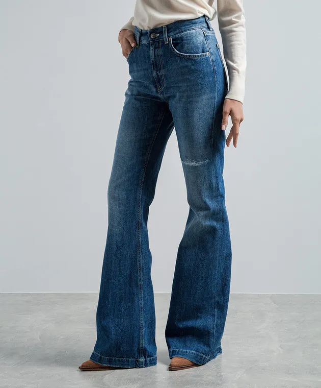 Dondup Jeans blu a zampa con effetto used DP728DF0269DGI9