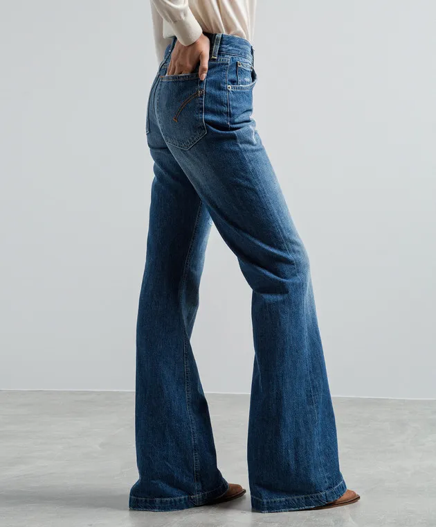 Dondup Jeans blu a zampa con effetto used DP728DF0269DGI9