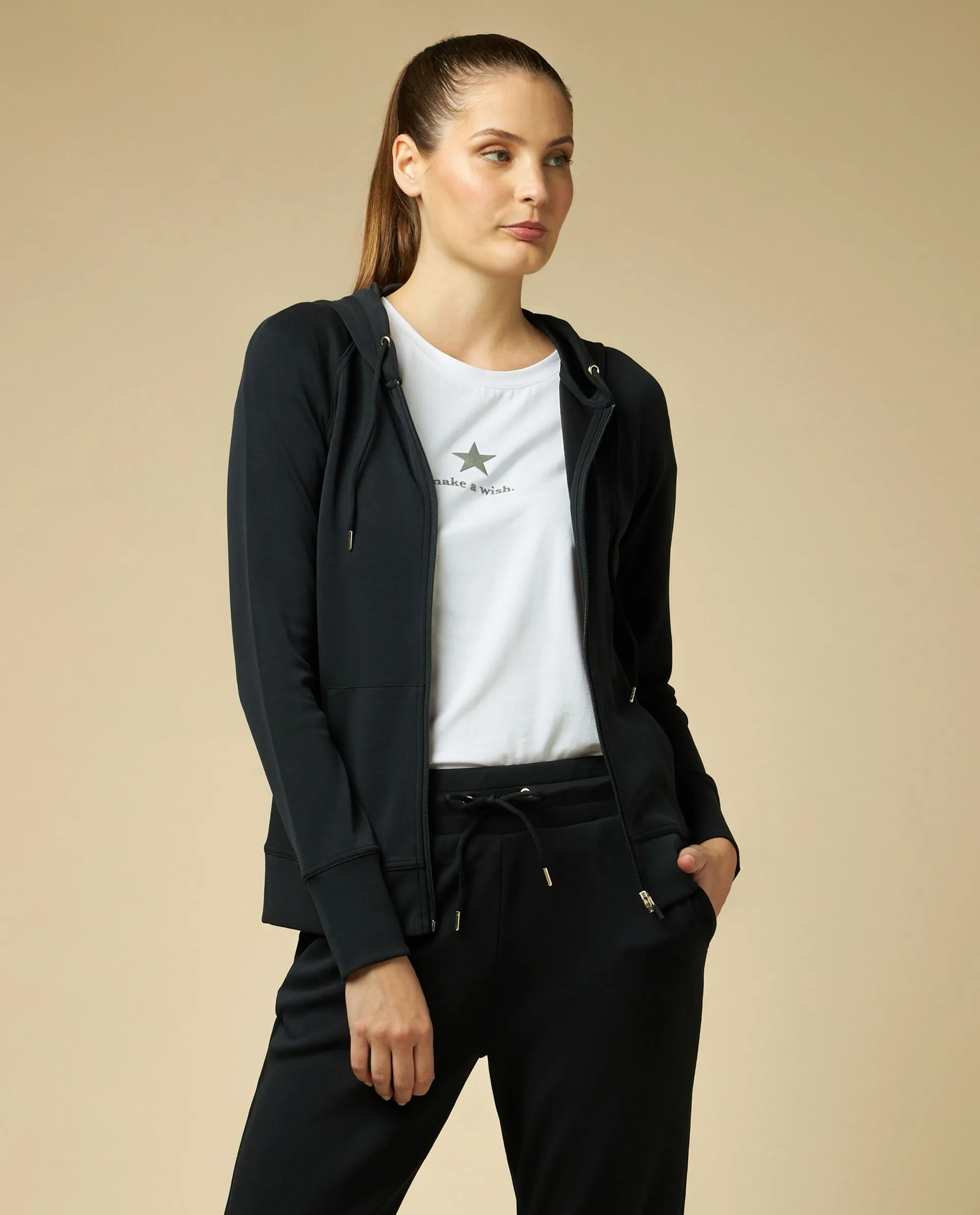 HOLISTIC  Felpa fitness con cappuccio donna